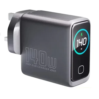 شارژر دیواری پاورولوژی صفحه نمایشدار 4PORT GAN CHARGER توان PD-140 وات