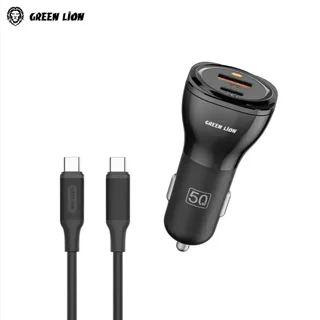 شارژر فندکی خودرو گرین لاین دو پورت 50W همراه کابل Type-C