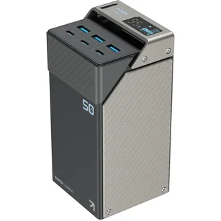 پاوربانک پاورولوژی با 3 درگاه Type-C PD و 3 درگاه USB-A توان 65W ظرفیت 50000 میلی آمپر